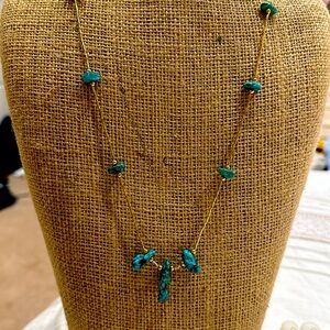 Vintage Turquoise Heishi Gold Necklace
